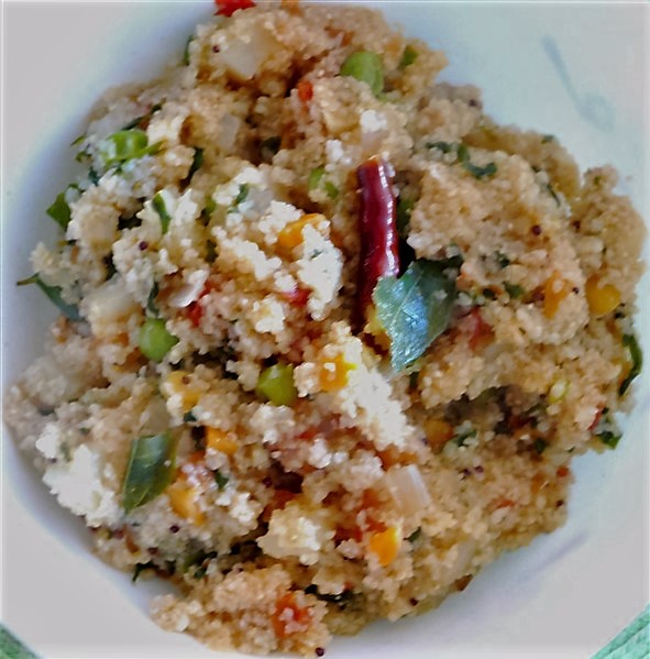 Cracked Wheat Vegetable Upma - Healthy Indian