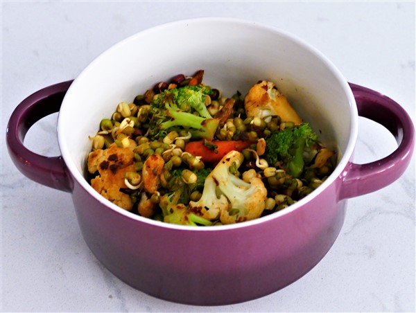 Stir-Fry Sprouts and Vegetables - Healthy Indian