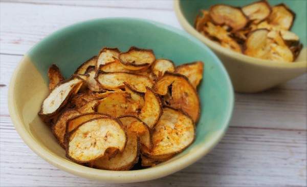 Crunchy Baked Plantain Chips - Healthy Indian