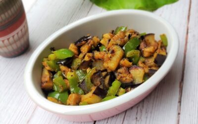 Delish Bell Pepper & Eggplant Sauté!