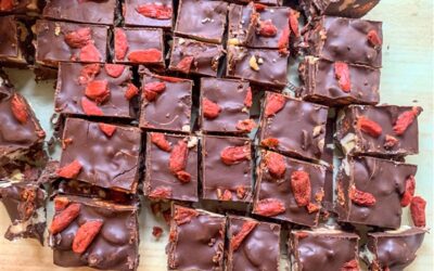 Vegan Walnut-Goji Berry Fudge