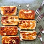 Pan Grilled Halloumi Cheese with Garlic
