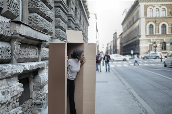 Photo by Andrea Piacquadio: https://www.pexels.com/photo/african-american-woman-peeking-out-of-cardboard-box-on-sidewalk-3872340/