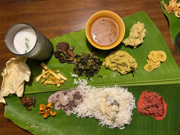 Vishu Sadya with Beetroot Pachadi